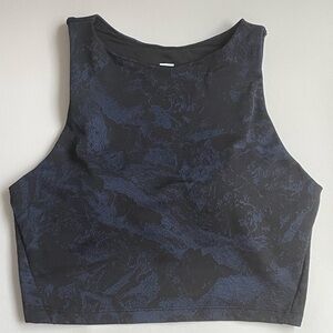 Lole Mile end Crop Navy and Black Patterned Top size M